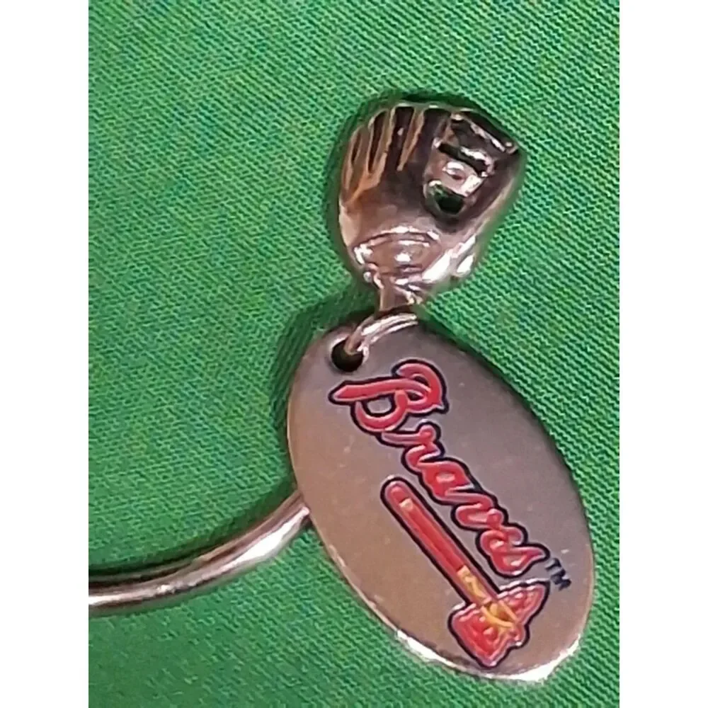 Vintage Braves Keychain with glove and mitt.